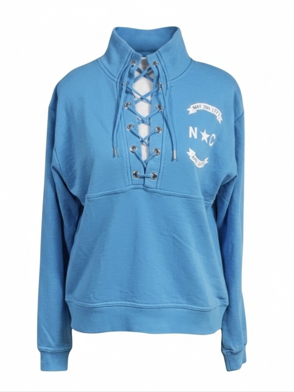 BOXERCRAFT | NORTH CAROLINA CUSTOMIZED LACE FRONT MOCK NECK PULLOVER - N…